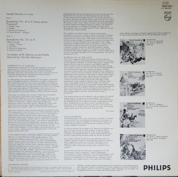 Symphonies No. 45 "Farewell"  No. 101 "The Clock"