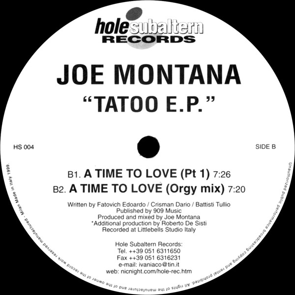 Joe Montana - Tatoo E.P. | Hole Subaltern (HS004) - 2