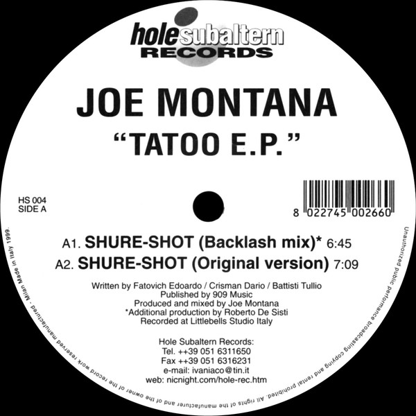Joe Montana - Tatoo E.P. | Hole Subaltern (HS004)
