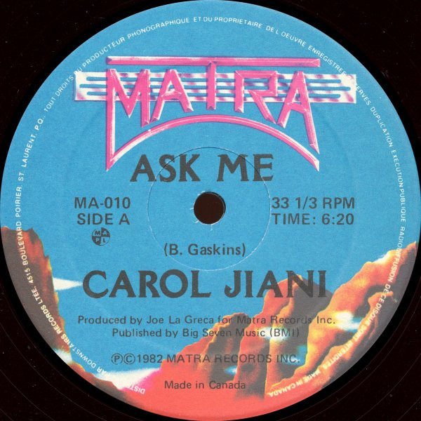 Carol Jiani - Ask Me | Matra (MA-010) - 3