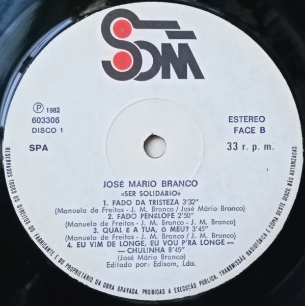 José Mário Branco - Ser Solidário | Som (603306) - 5 José Mário Branco - Ser Solidário | Som (603306) - 5