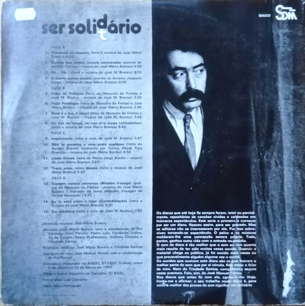 José Mário Branco - Ser Solidário | Som (603306) - 3 José Mário Branco - Ser Solidário | Som (603306) - 3