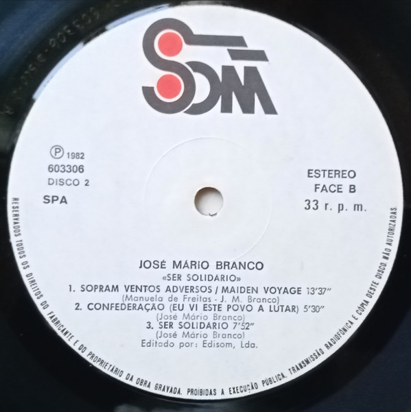 José Mário Branco - Ser Solidário | Som (603306) - 7 José Mário Branco - Ser Solidário | Som (603306) - 7