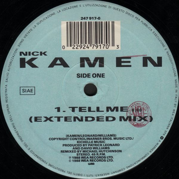 Nick Kamen - Tell Me | WEA (247 917-0) - 3