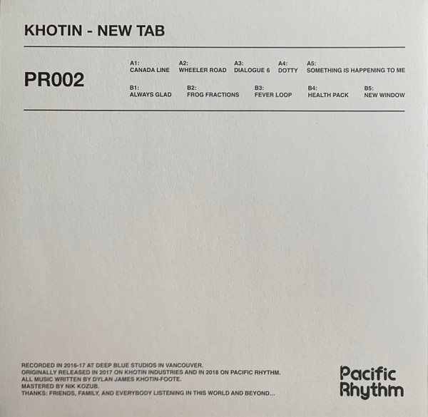 Khotin - New Tab | Pacific Rhythm (PR002) - 2 Khotin - New Tab | Pacific Rhythm (PR002) - 2
