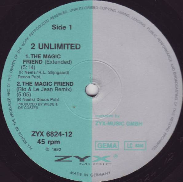 2 Unlimited - The Magic Friend | ZYX Music (ZYX 6824-12) - 3