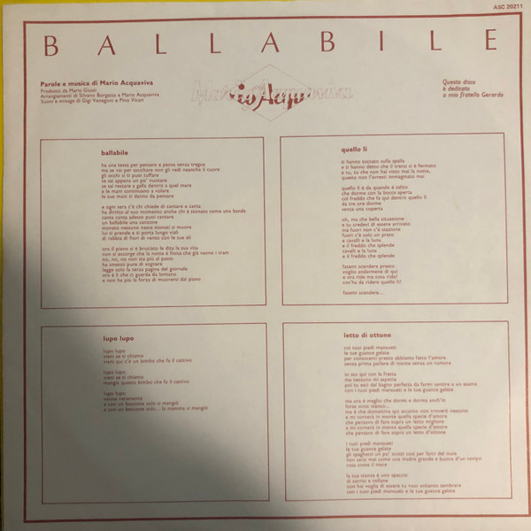 Mario Acquaviva - Ballabile | Ascolto (ASC 20211) - 3