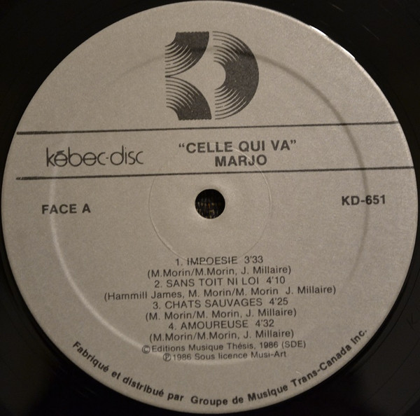 Marjo - Celle Qui Va | Kébec-Disc (KD-651) - 3 Marjo - Celle Qui Va | Kébec-Disc (KD-651) - 3