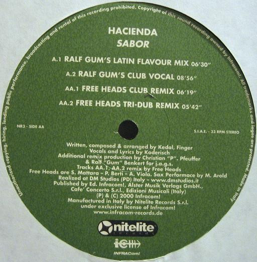 Hacienda - Sabor | Nitelite Records (NR 3) - 2
