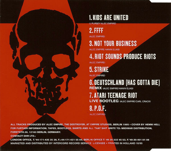 Atari Teenage Riot - Kids Are United E.P. | Alternation (7243 4 72426 2 5) - 2