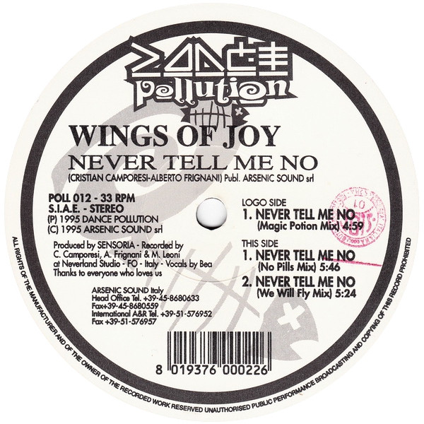 Wings Of Joy - Never Tell Me No | Dance Pollution (POLL 012) - 2