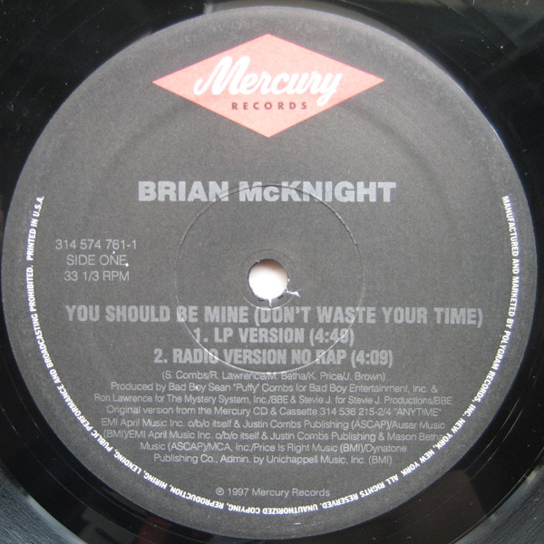 Brian McKnight Featuring Mase - You Should Be Mine (Don't Waste Your Time) | Mercury (314 574 761-1) - 3