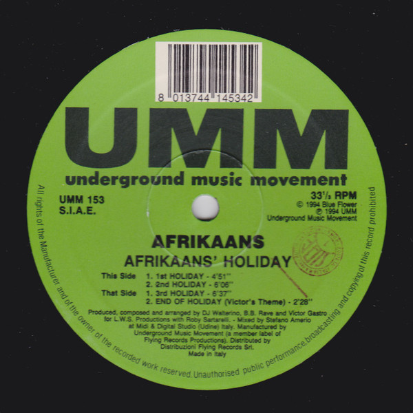 Afrikaans - Afrikaans'  Holiday | UMM (UMM 153)