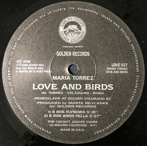 Maria Torrez - Love And Birds | Golden Records (LOVE 027) - 2 Maria Torrez - Love And Birds | Golden Records (LOVE 027) - 2
