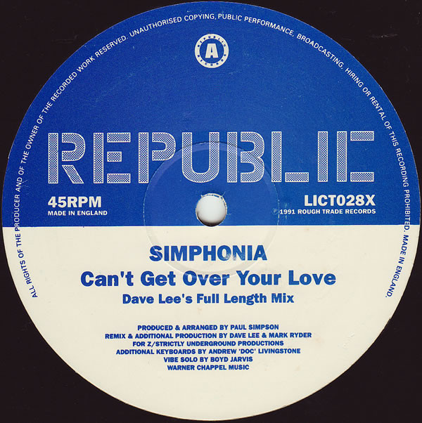 Simphonia - Can't Get Over Your Love | Republic Records (LICT028X)