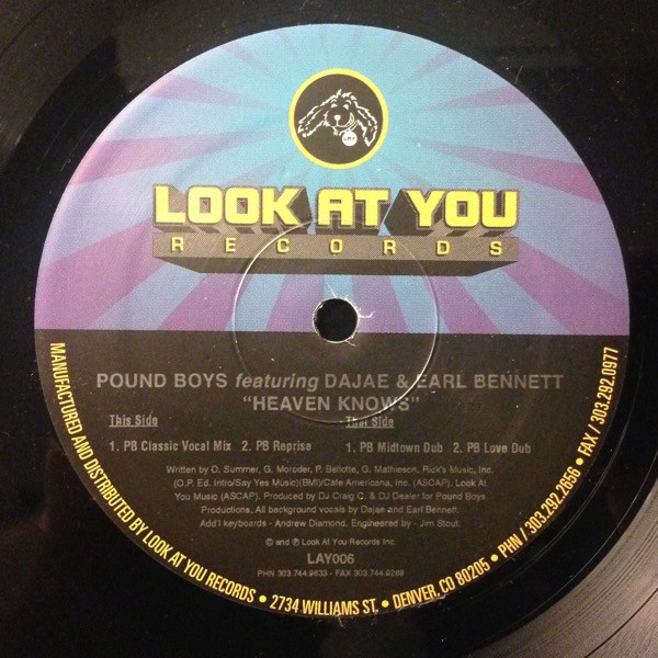 Pound Boys  &  Dajae  &  Earl Bennett - Heaven Knows | Look At You Records (LAY006) - 2