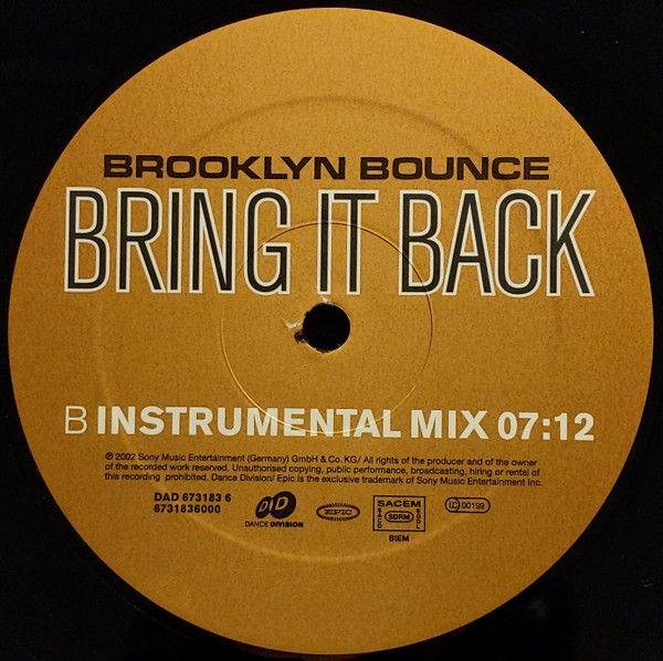 Brooklyn Bounce - Bring It Back | Dance Division (DAD 673183 6) - 3 Brooklyn Bounce - Bring It Back | Dance Division (DAD 673183 6) - 3