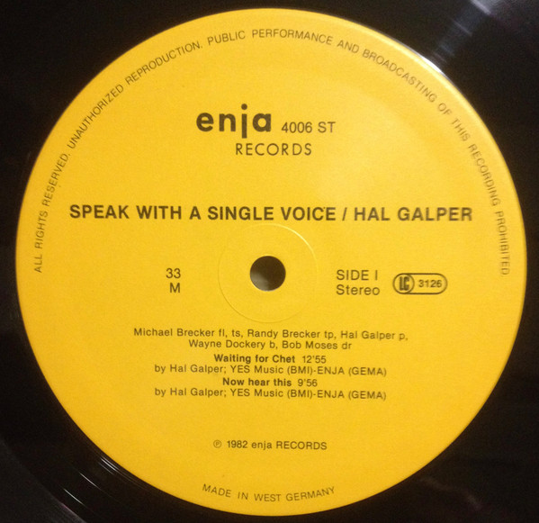 Speak With A Single Voice