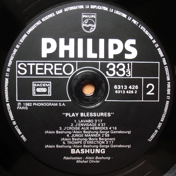 Bashung - Play Blessures | Philips (6313 426) - 4 Bashung - Play Blessures | Philips (6313 426) - 4