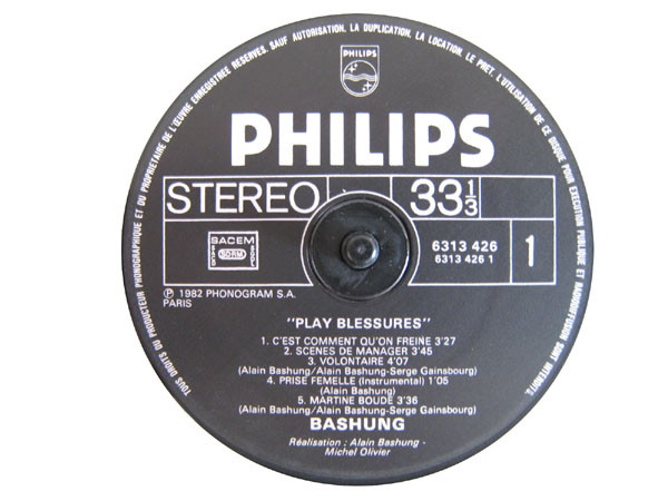 Bashung - Play Blessures | Philips (6313 426) - 3 Bashung - Play Blessures | Philips (6313 426) - 3