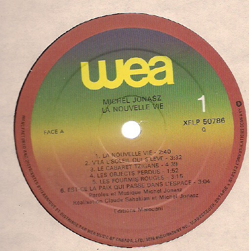 Michel Jonasz - La Nouvelle Vie | WEA (XFLP 50786) - 2 Michel Jonasz - La Nouvelle Vie | WEA (XFLP 50786) - 2