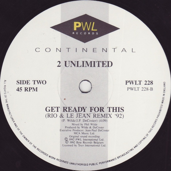 2 Unlimited - Workaholic | PWL Continental (PWLT 228) - 4