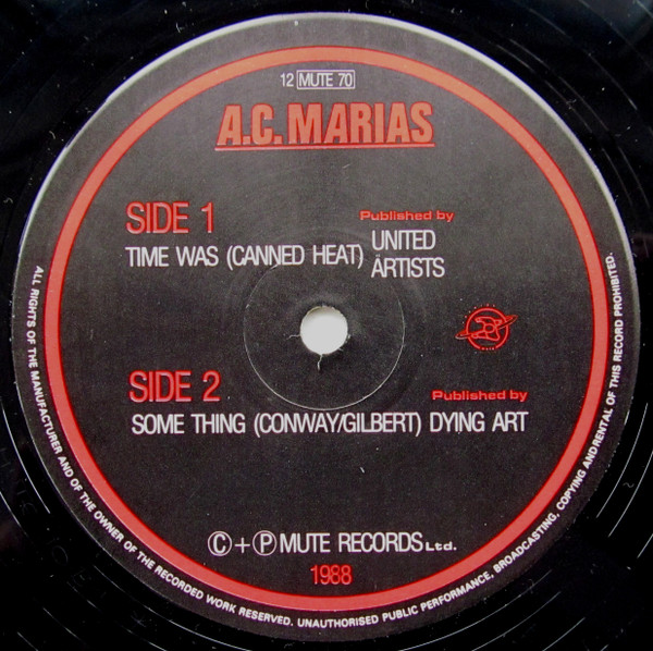 A.C. Marias - Time Was | Mute (12 MUTE 70) - 4