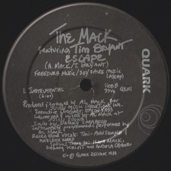 The Mack Featuring Tim Bryant - Escape | Quark (QK011) - 2