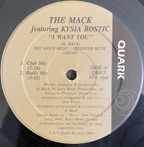 The Mack Featuring Kysia Bostic - I Want You | Quark (QK015) - 4