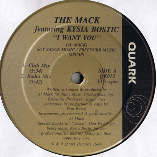 The Mack Featuring Kysia Bostic - I Want You | Quark (QK015)