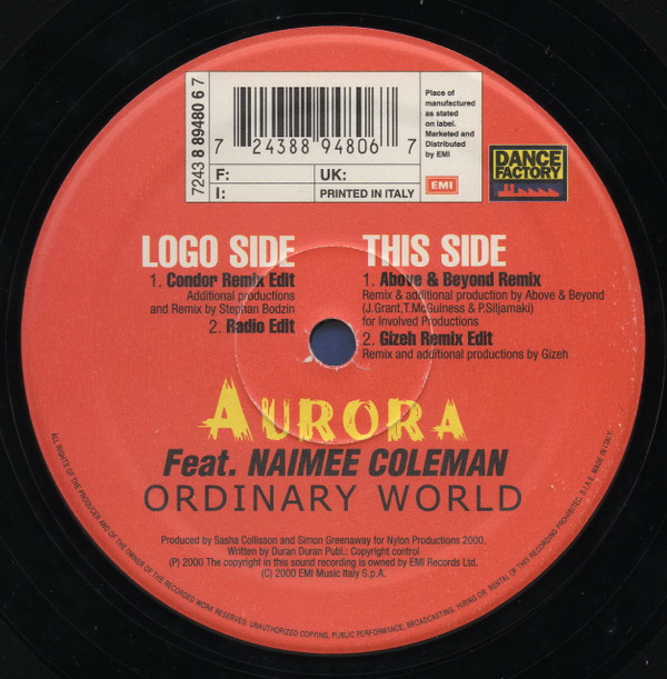 Aurora Feat. Naimee Coleman - Ordinary World | Dance Factory (7243 8 89480 6 7)