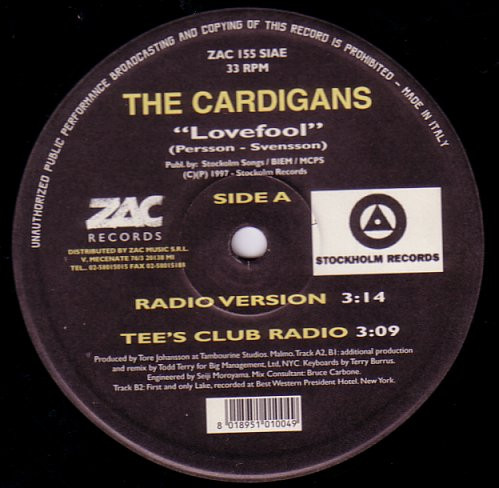 The Cardigans - Lovefool | ZAC Records (ZAC 155)