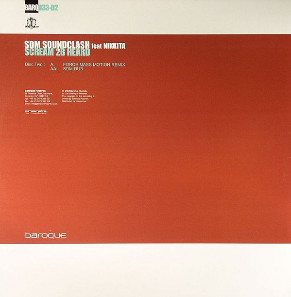 SDM Soundclash Feat Nikkita - Scream 2B Heard | Baroque Records (BARQ033-D2) - 2 SDM Soundclash Feat Nikkita - Scream 2B Heard | Baroque Records (BARQ033-D2) - 2