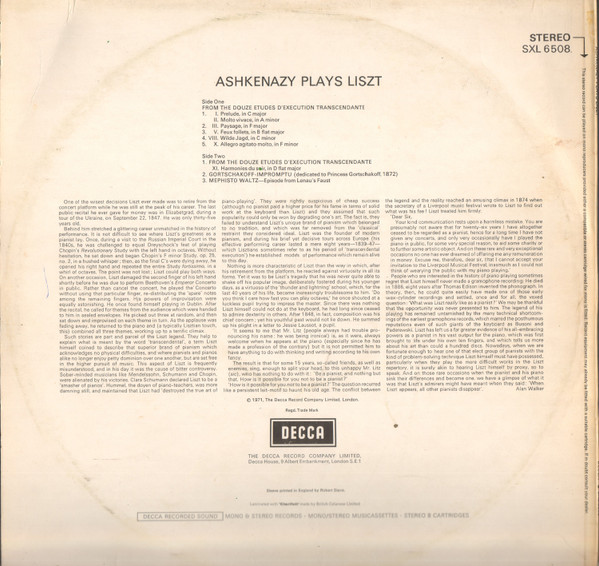 Ashkenazy Plays Liszt
