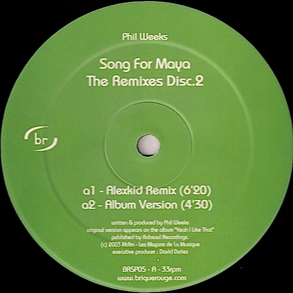 Phil Weeks - Song For Maya (The Remixes, Vol. 2) | Brique Rouge (BRSP05)
