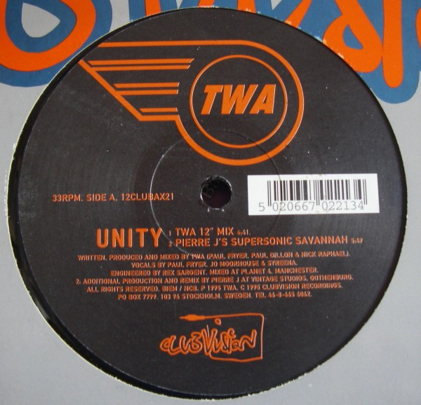 TWA - Unity | Clubvision Recordings (12CLUBAX21)