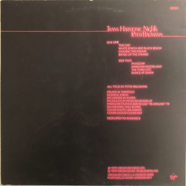 Peter Baumann - Trans Harmonic Nights | Virgin (V 2124) - 2