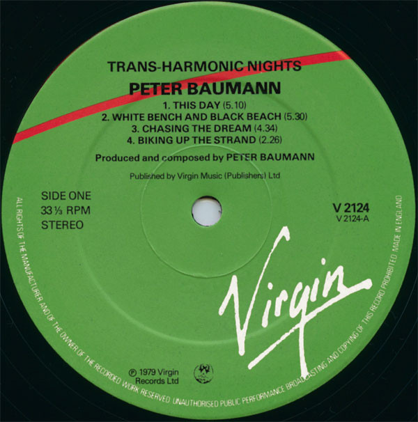 Peter Baumann - Trans Harmonic Nights | Virgin (V 2124) - 3