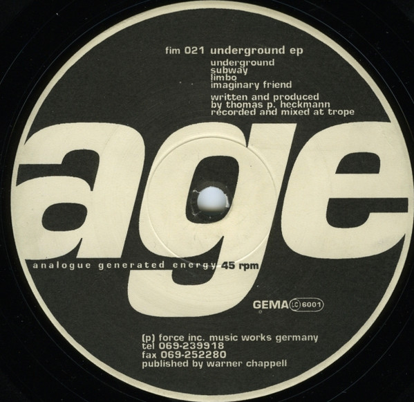 Age - Underground EP | Force Inc. Music Works (fim 021) - main