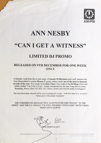 Ann Nesby - Witness EP | AM:PM (12 AMPMDJ 78) - 4