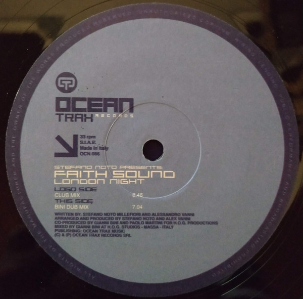 Stefano Noto Presents Faith Sound - London Night | Ocean Trax (OCN 086) - 4