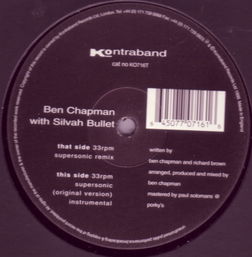 Ben Chapman With Silver Bullet - Supersonic | Kontraband (KO716T)