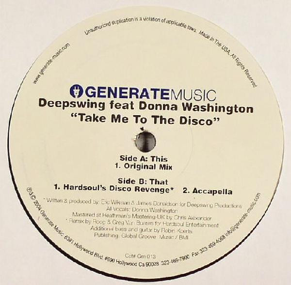 Deepswing Feat Donna Washington - Take Me To The Disco | Generate Music (Gm 013) - main