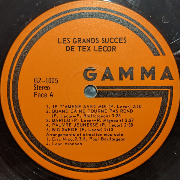 Tex Lecor - Les Grands Succès De Tex Lecor | Gamma (G2-1005) - 4 Tex Lecor - Les Grands Succès De Tex Lecor | Gamma (G2-1005) - 4