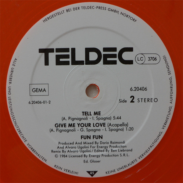 Fun Fun - Give Me Your Love / Tell Me | TELDEC (6.20406) - 5