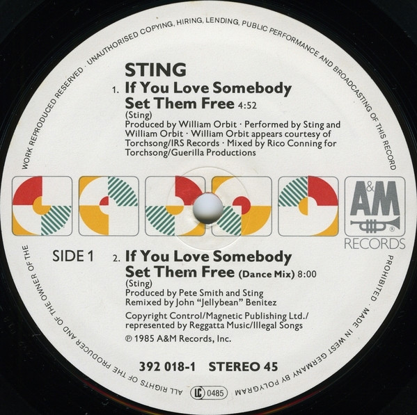 Sting - If You Love Somebody Set Them Free | A&M Records (392 018-1) - 3 Sting - If You Love Somebody Set Them Free | A&M Records (392 018-1) - 3