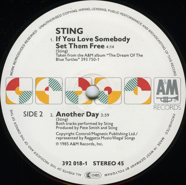 Sting - If You Love Somebody Set Them Free | A&M Records (392 018-1) - 4 Sting - If You Love Somebody Set Them Free | A&M Records (392 018-1) - 4