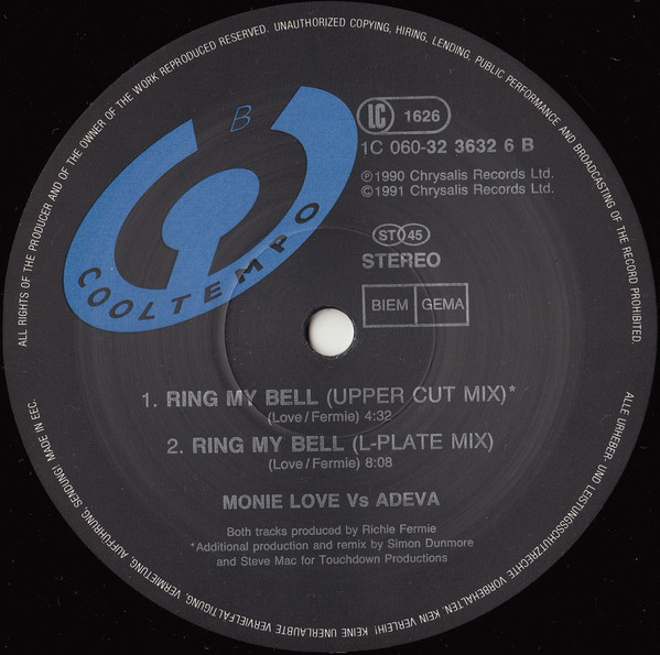 Monie Love  &  Adeva - Ring My Bell | Chrysalis (1C 060-3 23632 6) - 4