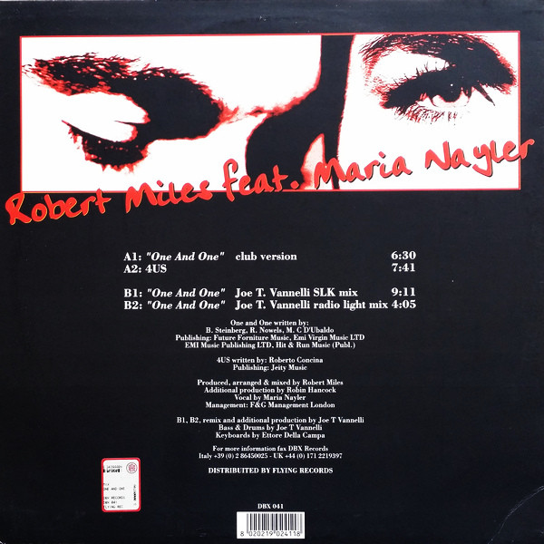 Robert Miles feat. Maria Nayler - One And One | DBX Records (DBX 041) - 2 Robert Miles feat. Maria Nayler - One And One | DBX Records (DBX 041) - 2