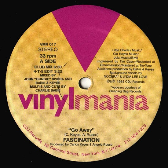 Fascination - Go Away | Vinylmania (VMR 017) - main